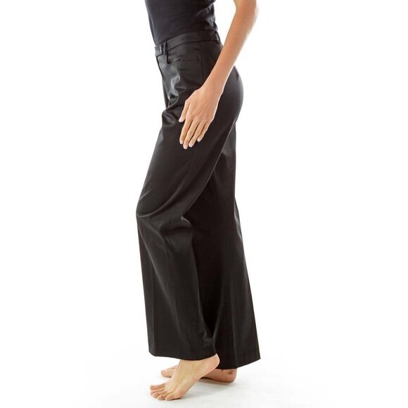 BCBG MaxAzria Black Faux-Satin Slacks - Picture 3 of 3